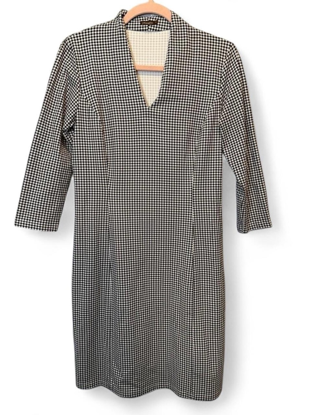 J. McLaughlin Retro Ivana Dress in Cabana Gingham Print Medium Retro Checkered